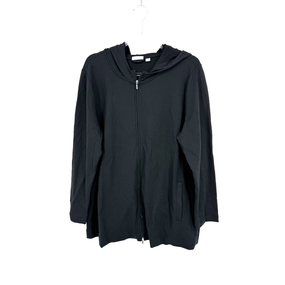 J. Jill Pure Jill Full Zip Hoodie Size XL Lagenlook Comfort Basic Minimal Cozy